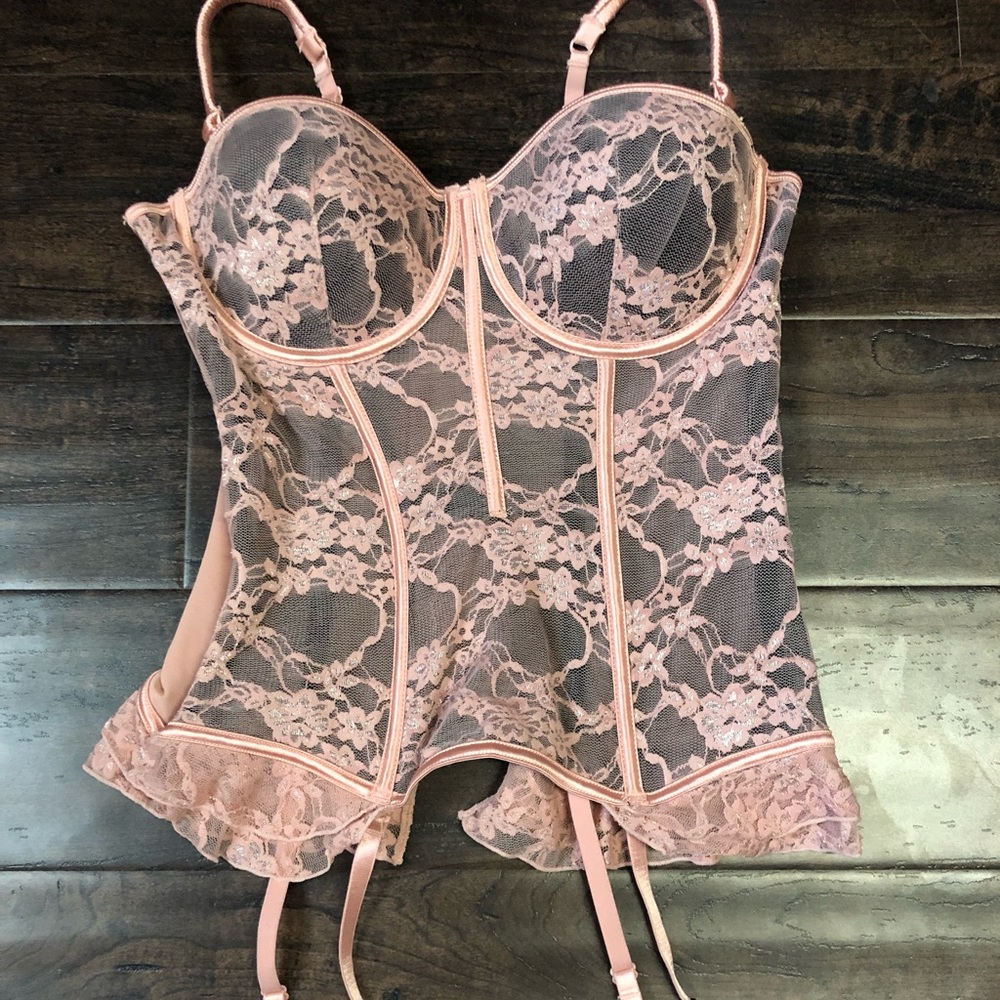 Kardashian black & pink lace corset